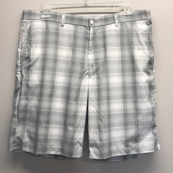 Men’s Ben Hogan Performance Shorts Gray Plaid - Picture 1 of 4